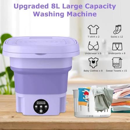 2 In 1 Mini Washing Machine - Portable Washing Machine - Mini Washing Machine For Kids Clothes - Foldable Washing Machine With Dryer - Baby Washing Machine - Small Washing Machine - Best For Travel / Undergarments - Home Appliances By Galaxy Deals