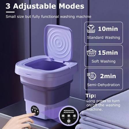 2 In 1 Mini Washing Machine - Portable Washing Machine - Mini Washing Machine For Kids Clothes - Foldable Washing Machine With Dryer - Baby Washing Machine - Small Washing Machine - Best For Travel / Undergarments - Home Appliances By Galaxy Deals