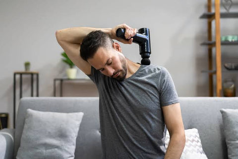 Massage Gun 5 in 1 Multifunctional Electric Full Body Massage Equipment Set for Deep Tissue Relief & Full Body Relaxation 6 Speeds with 4 Massage Heads Pysiotherapy Massager Gun