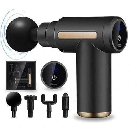 Massage Gun 5 in 1 Multifunctional Electric Full Body Massage Equipment Set for Deep Tissue Relief & Full Body Relaxation 6 Speeds with 4 Massage Heads Pysiotherapy Massager Gun