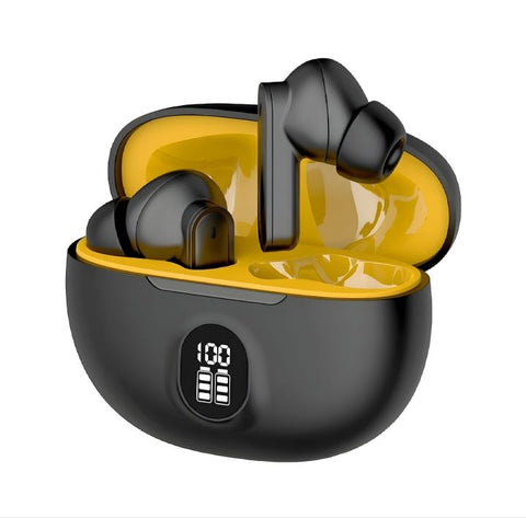 TWS Wireless Earbuds with LED Display – ENC Noise Cancellation, HiFi Stereo, Bluetooth 5.3 – Available in Black & White 🎧