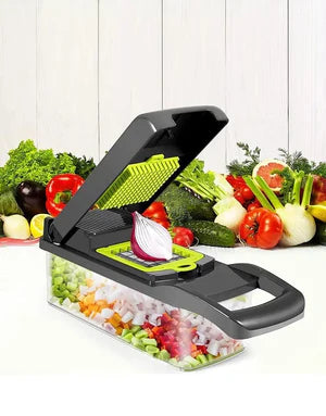 16 in 1 Vegetable Cutter - Multifunctional Slicer, Chopper, Dicer, Peeler & Kitchen Tool - Salad Maker - Vegetable Slicer for Kitchen